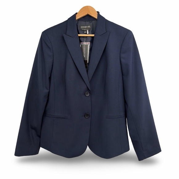 Jones New York Jackets & Blazers - Jones New York Navy Blue Platinum Collection Stretch Midnight Sky Women's Blazer